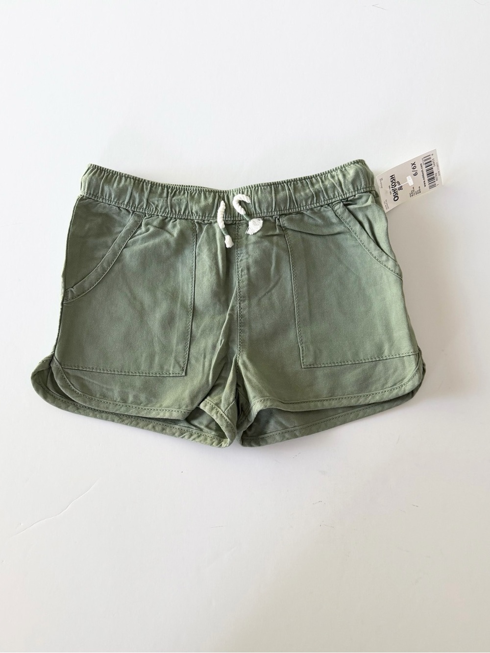 Olive Green Drawstring Casual Shorts